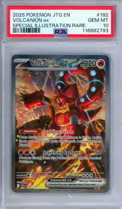 PSA 10 Volcanion ex 182/159 Journey Together Special Illustration Pokemon - Image 1