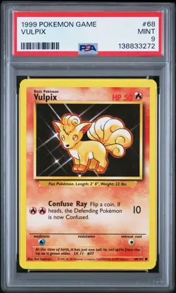 1999 Pokemon Base Set Vulpix 68/102 PSA 9 MINT - Image 1