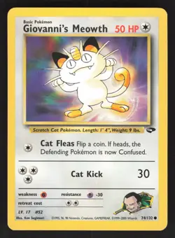 Giovanni's Meowth 74/132 Pokemon TCG Gym Challenge LP - Image 1