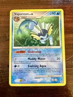 Pokemon TCG Vaporeon 34/111 Non-Holo Platinum Series Rising Rivals 2009 - Image 1