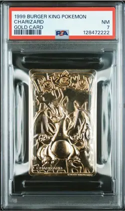 CHARIZARD - 1999 BURGER KING POKEMON GOLD CARD - PSA 7 - Image 1