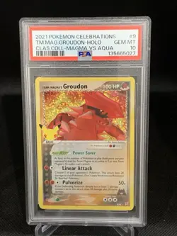 2021 POKEMON CELEBRATIONS CLAS. COLL Team Magma’s Groudon 9/95 PSA 10 GEM MT - Image 1
