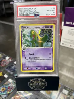 2006 POKEMON EX CRYSTAL GUARDIANS #68 TREECKO-REVERSE FOIL PSA 10 - Image 1