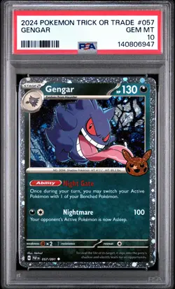 2024 POKEMON TRICK OR TRADE #057 GENGAR PSA 10 - Image 1