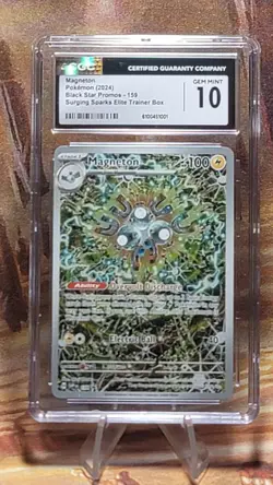 Magneton 159 Pokemon Surging Sparks Elite Pokemon Ctr 2024 ETB CGC 10 Gem Mint - Image 1