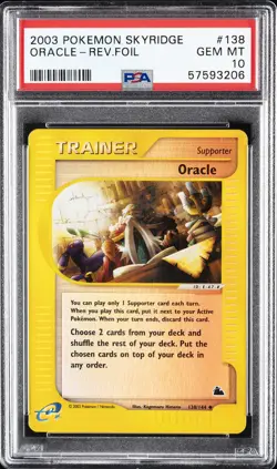2003 POKEMON SKYRIDGE #138 ORACLE-REVERSE FOIL PSA 10 - Image 1