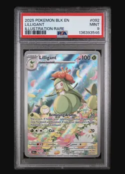 PSA 9 LILLIGANT 092/086 BLK EN-BLACK BOLT ILLUSTRATION RARE POKEMON - Image 1