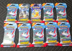 lot of 10 Pokemon TCG: Scarlet & Violet 10 Surging Sparks Sleeved Booster Packs - Image 1