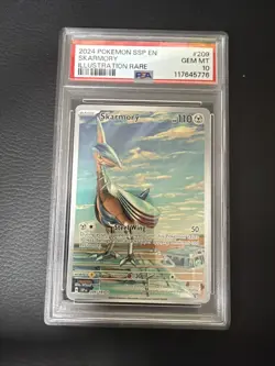 Pokemon Skarmory Illustration Rare 209/191 Surging Sparks PSA 10 Gem English IR - Image 1