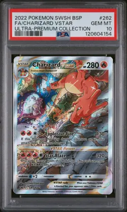 2022 POKEMON SWSH BLACK STAR PROMO #262 FULL ART/CHARIZARD VSTAR PSA 10 - Image 1