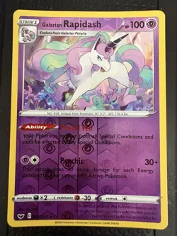 Pokemon - Swsh01: Base Set - Galarian Rapidash 082/202 - Reverse Holo NM - Image 1