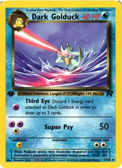 Pokemon TCG Dark Golduck Team Rocket 37/82 1st Edition Uncommon LP - Image 1