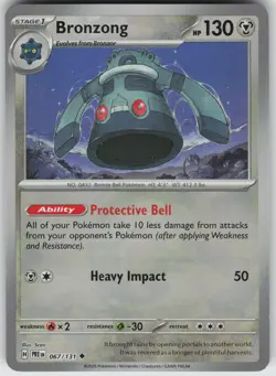Bronzong (Master Ball Pattern) 067/131 SV: Prismatic Evolution Pokemon - Image 1