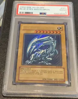 2002 Yu-Gi-Oh! BLUE EYES WHITE DRAGON HOLO SDK-001! PSA 2 GOOD GRADED - Image 1