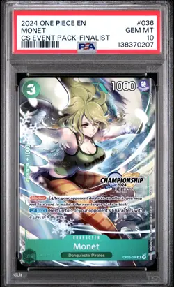 2024 ONE PIECE CHAMPIONSHIP 2024 EVENT PACK 036 MONET FINALIST PSA 10 POP 5 - Image 1