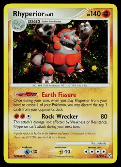 Pokemon Card - Rhyperior Diamond and Pearl 12/130 Holo Rare - Image 1