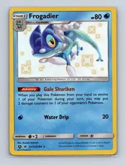 Frogadier SV12 Pokemon Hidden Fates Shiny Vault Rare Card NM+ - Image 1