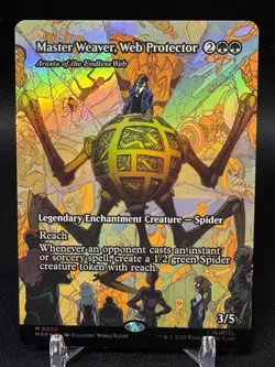Master Weaver, Web Protector - Borderless FOIL - Marvel Eternal Legal - MTG - NM - Image 1