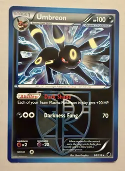 Pokemon TCG Umbreon 64/116 Plasma Freeze, Team Plasma, Non-Holo Regular Card LP - Image 2