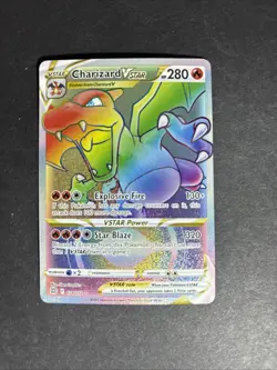 Pokemon TCG Charizard VSTAR Brilliant Stars Rainbow Secret Rare Card 174/172 - Image 3