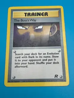 The Boss's Way Pokemon Team Rocket Trainer Card 73/82 LP Vintage 2000 TCG - Image 3