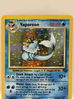 1999 Pokemon Jungle Set “Vaporeon” Holo Foil Card #12/64 w/ 2 Protective Sleeves - Image 4