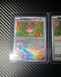 Pokemon Prismatic Evolutions Hoothoot Masterball Reverse Holo Card 077/131 x2 - Image 2