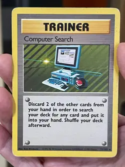 POKEMON COMPUTER SEARCH 71/102 RARE BASE SET MP CARD - Image 1