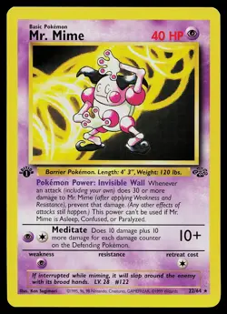 Pokemon Card - Mr. Mime Jungle 22/64 Rare 1st Edition - Image 1
