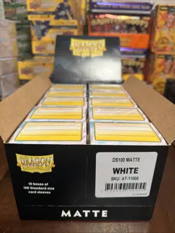 Case Of 10-Dragon Shield Matte White Protective Sleeves - 100 Pack 5706569110055 - Image 1