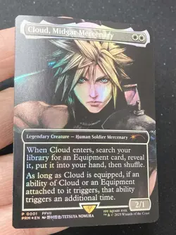 ***FOIL Borderless Cloud, Midgar Mercenary Pro Tour Promo (Light Indent)** MTG - Image 3
