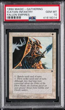 1994 MTG FALLEN EMPIRES ICATIAN INFANTRY PSA 10 - Image 1