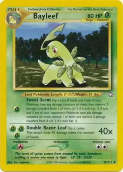 Bayleef 29/111 Neo Genesis Set Unlimited Pokemon Card - Image 1