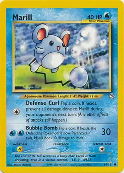 Marill 66/111 Neo Genesis Set Unlimited Pokemon Card - Image 1