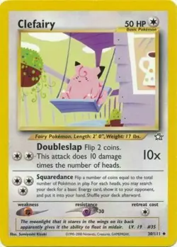 Clefairy 30/111 Neo Genesis Set Unlimited Pokemon Card - Image 1