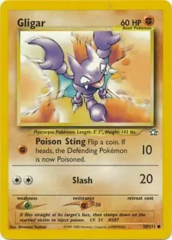 Gligar 59/111 Neo Genesis Set Unlimited Pokemon Card - Image 1