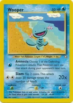Wooper 82/111 Neo Genesis Set Unlimited Pokemon Card - Image 1
