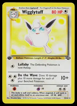 Pokemon Card - Wigglytuff Jungle 32/64 Rare 1st Edition - Image 1