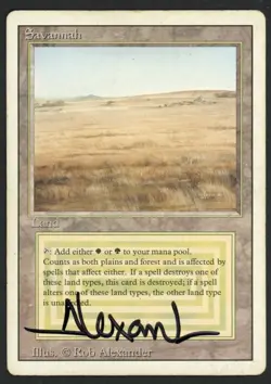 ***Savannah Signed (Indents & Light Bend)** MTG Revised Rob Alexander Kid Icarus - Image 1