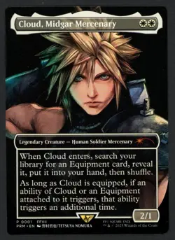 ***Borderless Cloud, Midgar Mercenary Pro Tour Promo*** MTG Final Fantasy - Image 1