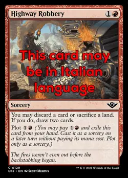 MTG HIGHWAY ROBBERY FOIL EXC - RAPINA STRADALE 129 - OTJ - MAGIC - Image 1