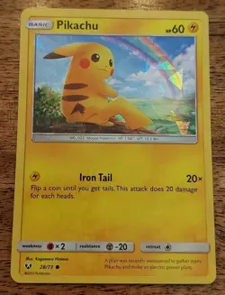 PIKACHU POKEMON 28/73 CRACKED ICE HOLO NM/MINT BP - Image 1