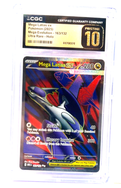 2025 POKEMON " PRISTINE " GRADE 10 ! MEGA LATIAS EX # 163/132 LOWEST POP 98 !!! - Image 1