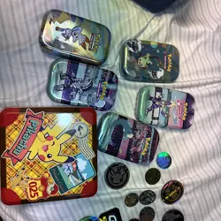Pokemon Coin Lot Metal, Jumbo & Small. Pikachu, Charizard Empty Tin Lot - Image 2