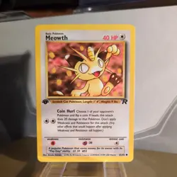 Pokemon Meowth Team Rocket 1st Edition 62/82 Vintage WOTC 1999 NM - Image 1