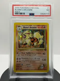 2000 POKEMON GYM CHALLENGE #1 BLAINE'S ARCANINE HOLO PSA 7 NM - Image 1