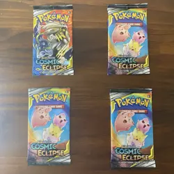 Pokemon TCG Sun & Moon Cosmic Eclipse Booster Packs (Lot of 4) Sealed, Brand New - Image 1