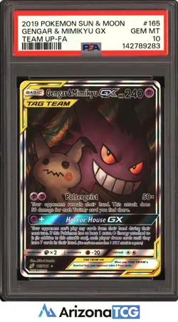Pokemon 2019 Gengar & Mimikyu GX 165/181 Alt Art Team Up GEM MINT PSA 10 - Image 1