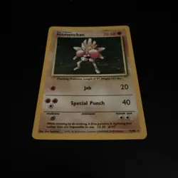 Pokemon TCG Hitmonchan 7/102 Unlimited Holo Rare Base Set Damaged / Heavy Play - Image 2