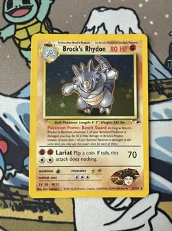 Brock’s Rhydon 2/132 - Pokemon TCG - Gym Heroes WOTC Vintage - Holo - Near Mint - Image 1